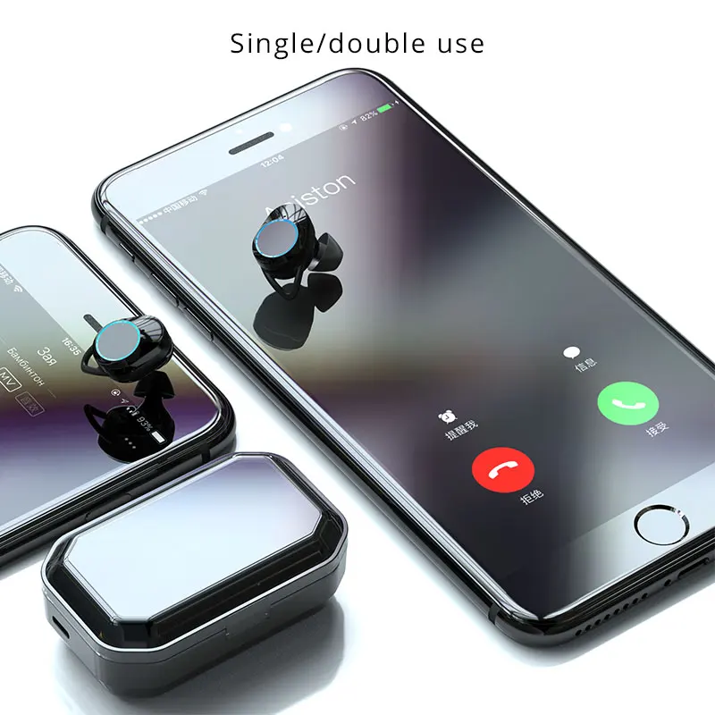 G02 TWS 5.0 Bluetooth 9D Stereo Earphone Wireless Earphones IPX7 Waterproof Earphones 3300mAh LED Smart Power Bank Phone Holder