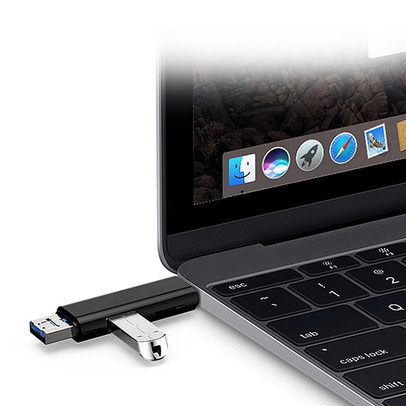 3 в 1 type-C кардридер Micro usb type-C флеш-накопитель адаптер разъем высокая скорость TF устройство для чтения карт памяти Белый Черный