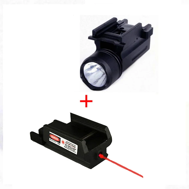 Tactical Rifle Lights with Red Laser Sight Glock Flashlight Pistol Guns Glock 17,19, 22 Series