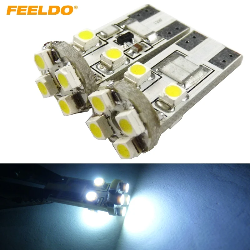 

50Pcs T10 8Led 8 Smd 3528 1210 No Obc Error 194 168 W5w Interior Instrument Light Bulb DC 12V #FD-2642