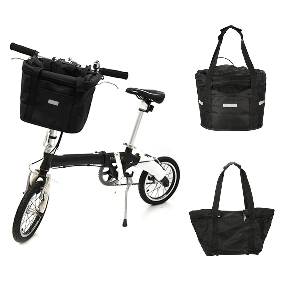 

Bicycle Basket Detachable Cycling Bike Handlebar Front Carrier Bag Pet Carrier Aluminum Alloy Frame