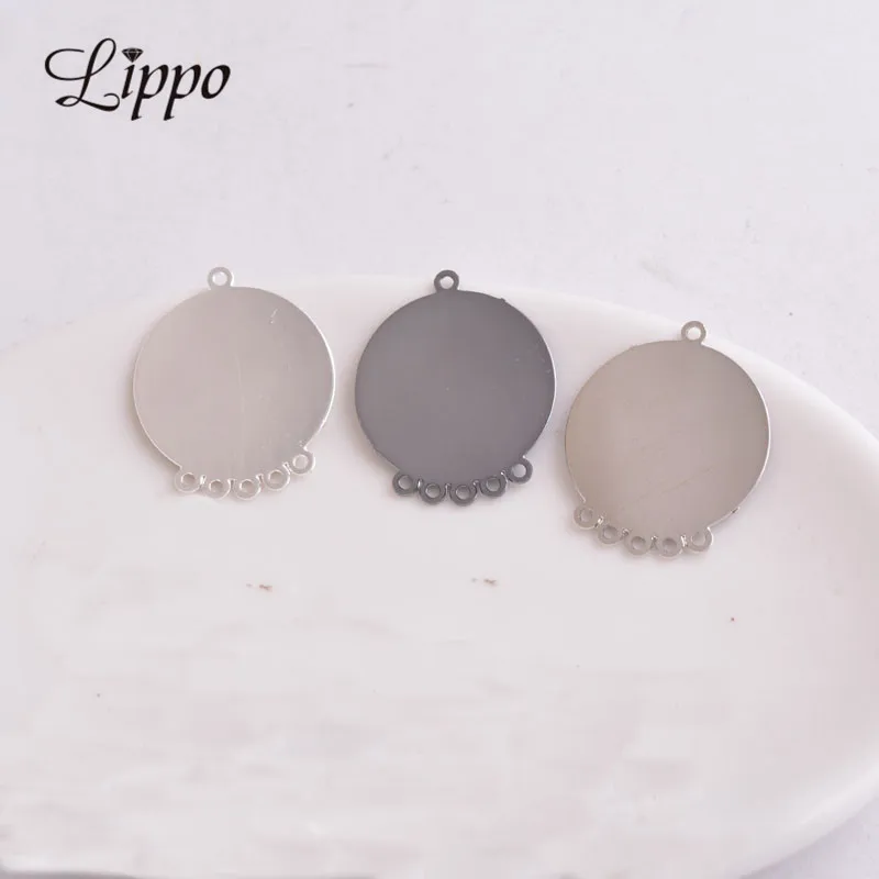 

30pcs 20mm Cabochon Base Earrings Connectors Earring Silver And Gun Black Cabochons Connector Pendant