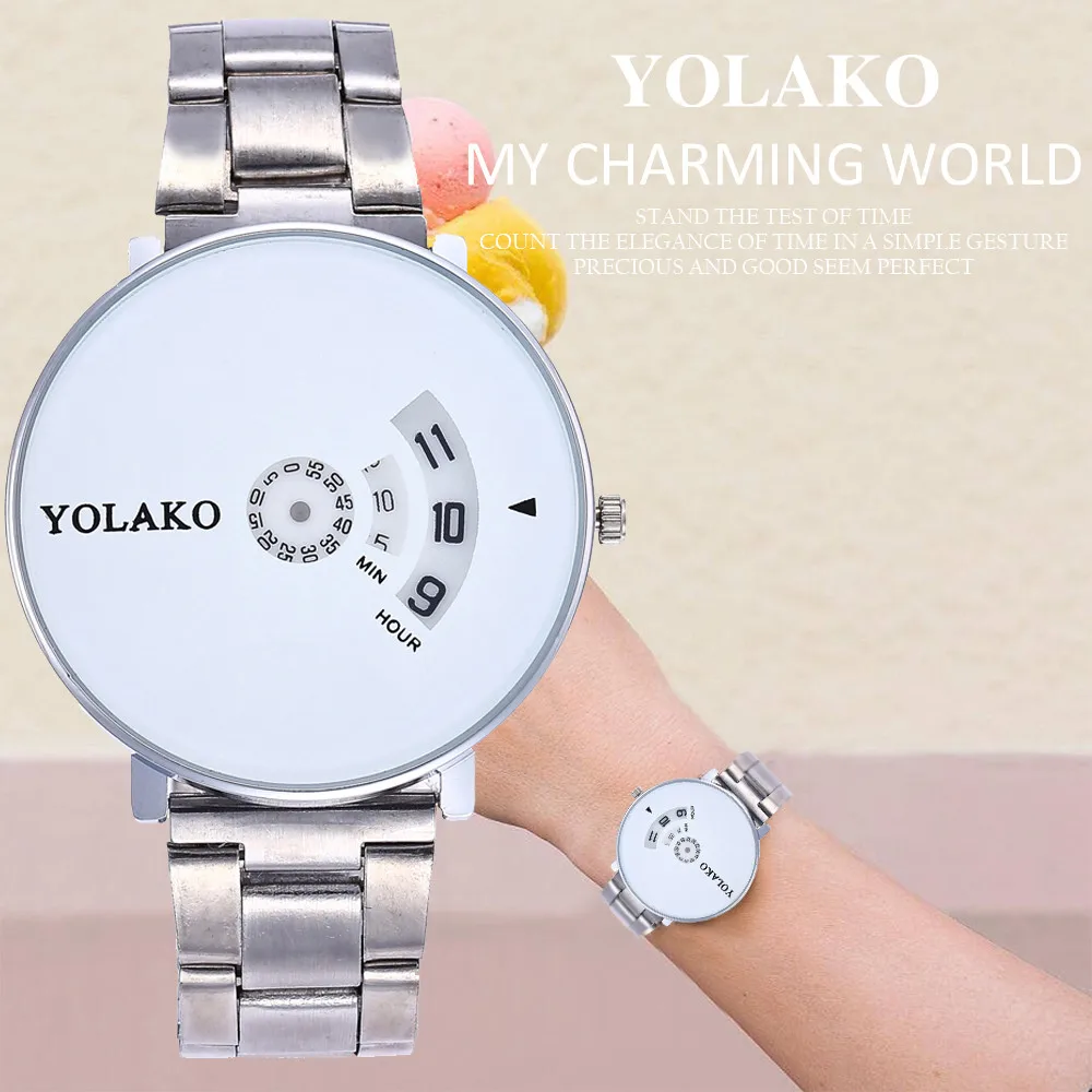 

YOLAKO Casual Quartz Stainless Steel New Strap Watch Analog Wrist Watch Luxury Women Bracelet Watches Fashion Women Dress 533