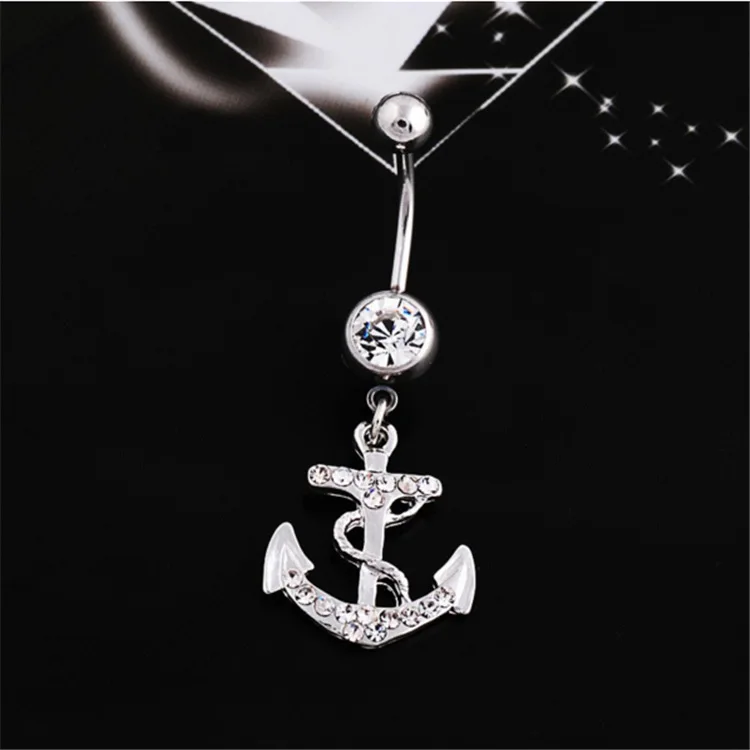 Stainless Steel Belly Ring Anchor Navel Ring Swing Piercing Ombligo