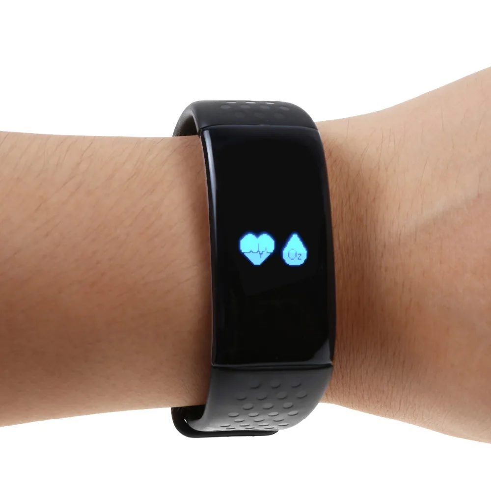 

Vibration Alarm Clock Watch Heart Rate Oximetry Bracelet Fitness Tracker Wristband Whatsapp Alert for iPhone IOS Android Mobile