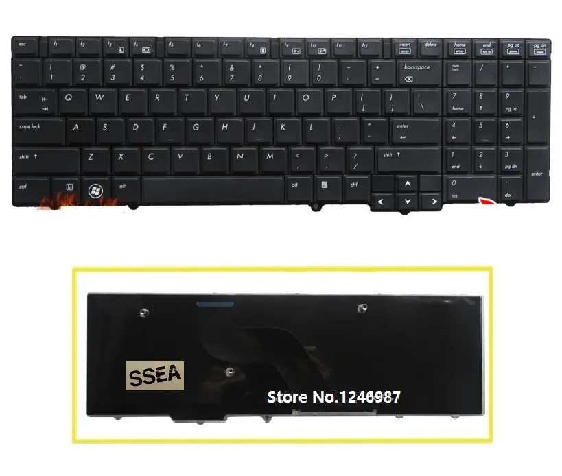SSEA ноутбук Черная Клавиатура США для hp EliteBook 8540P 8540W 8540 клавиатура