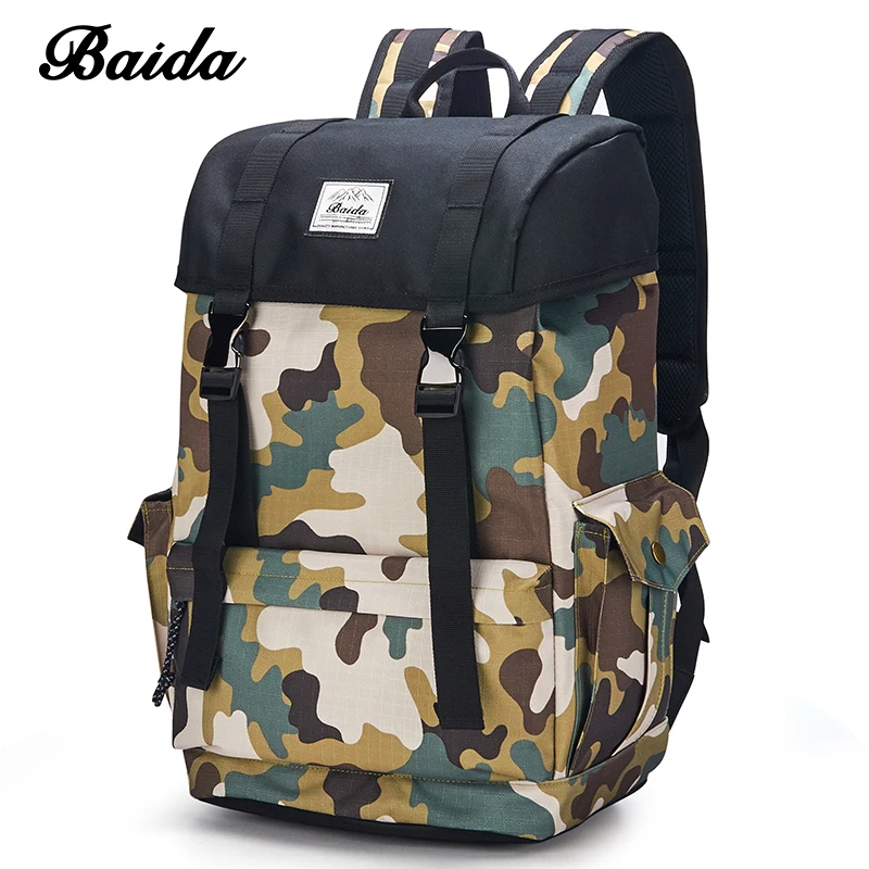 Unisex PU Leather Backpack Color Urban Camo Print Womens Casual Daypack Mens Travel Sports Bag Boys College Bookbag