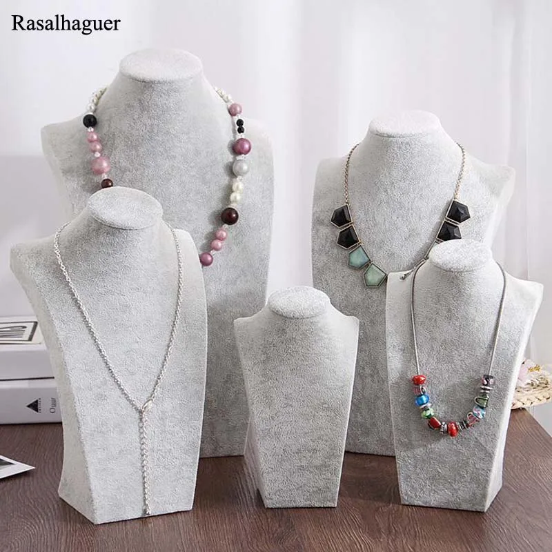 New Arrival Ice Grey Velvet Jewelry Model Rack Shelf Necklace Pendant