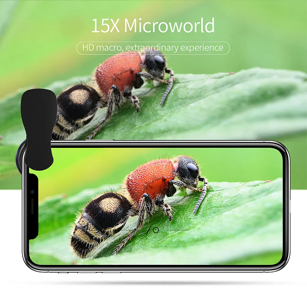 Essager 4K широкоугольный макрообъектив для iPhone Huawei 0.6X + 15X объектив камеры смартфона