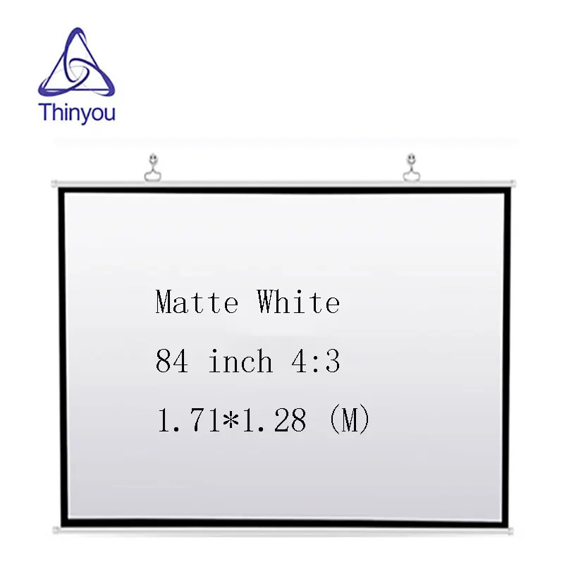 

Thinyou 84 inch Diagonal 4:3 Projector Screen Portable Manual Pull up High-definition Home Theater Office proyector Screen