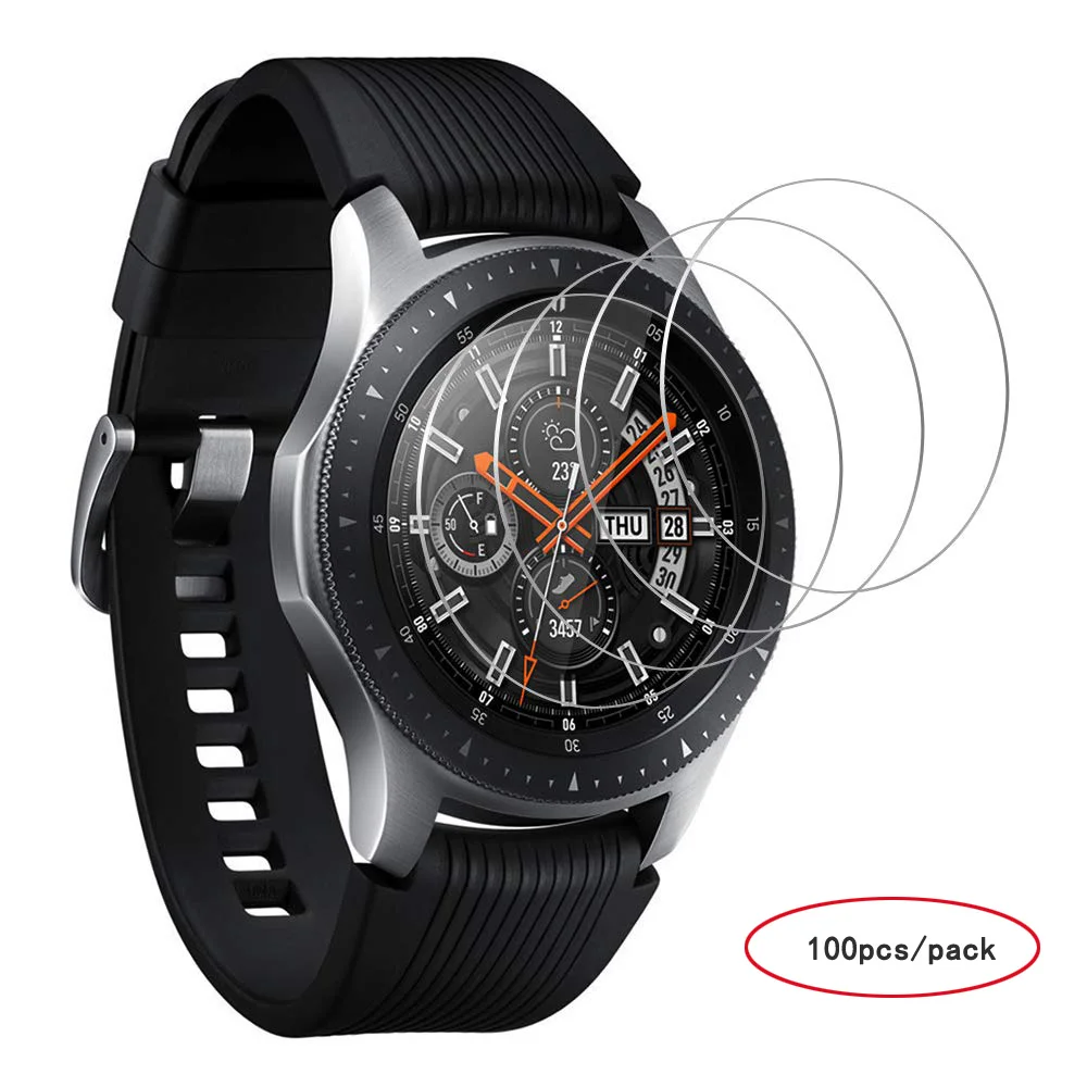 100 шт./упак. протектор экрана из закаленного стекла для samsung Galaxy Watch 42 мм 46 мм 9 H 2.5D защитная пленка против взрыва