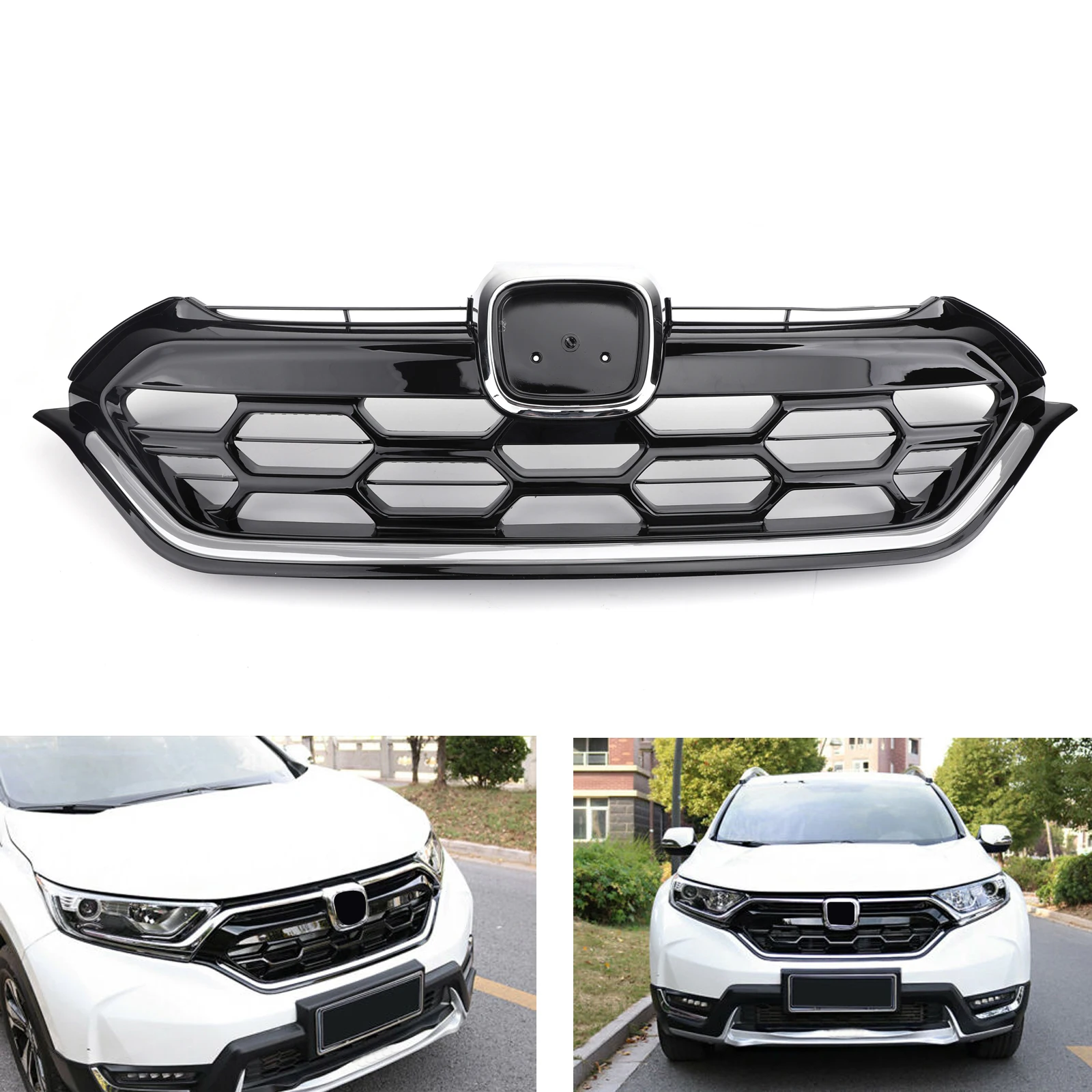 

Areyourshop Front Honeycomb Grill Upper Grille Radiator Refit Grill For HONDA CRV 2017-2018 Front Honeycomb Grille Car Parts