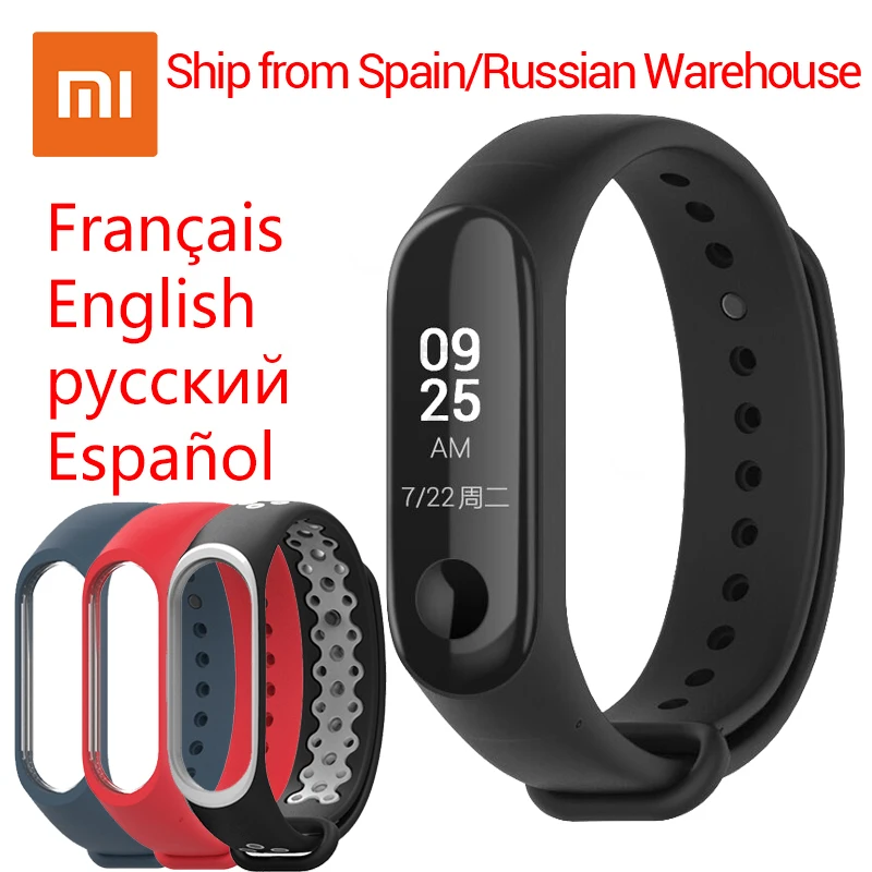 

English/Spanish Xiaomi Mi Band 3 Miband 3 Fitness Tracker Heart Rate Monitor Smart Band 0.78" OLED Display 5ATM Waterproof Band