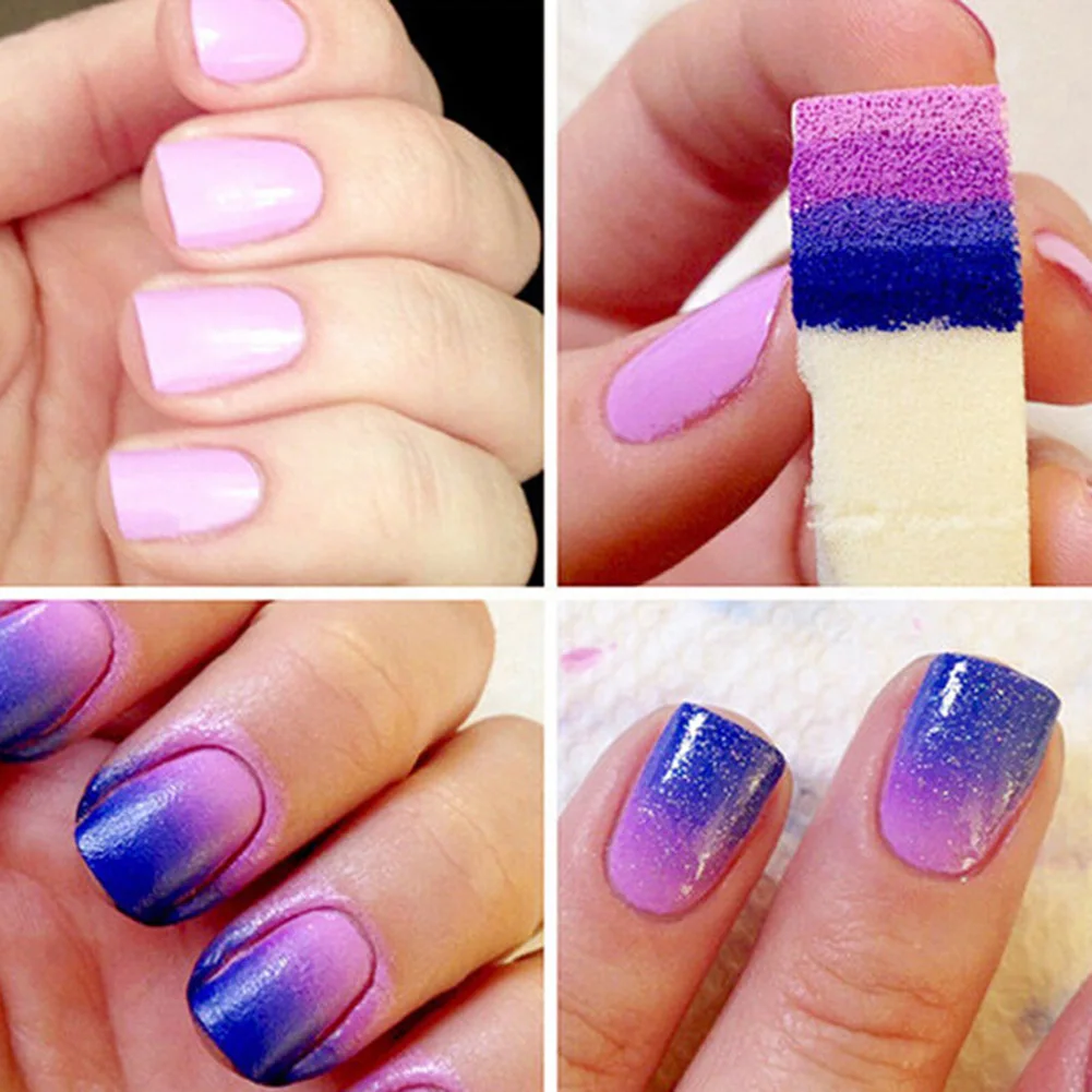 

8pcs Nail Art Sponge Stamp DIY Template Transfer Stamper Polish Stamping Manicure Gradient Change Color Makeup Replacement Tools