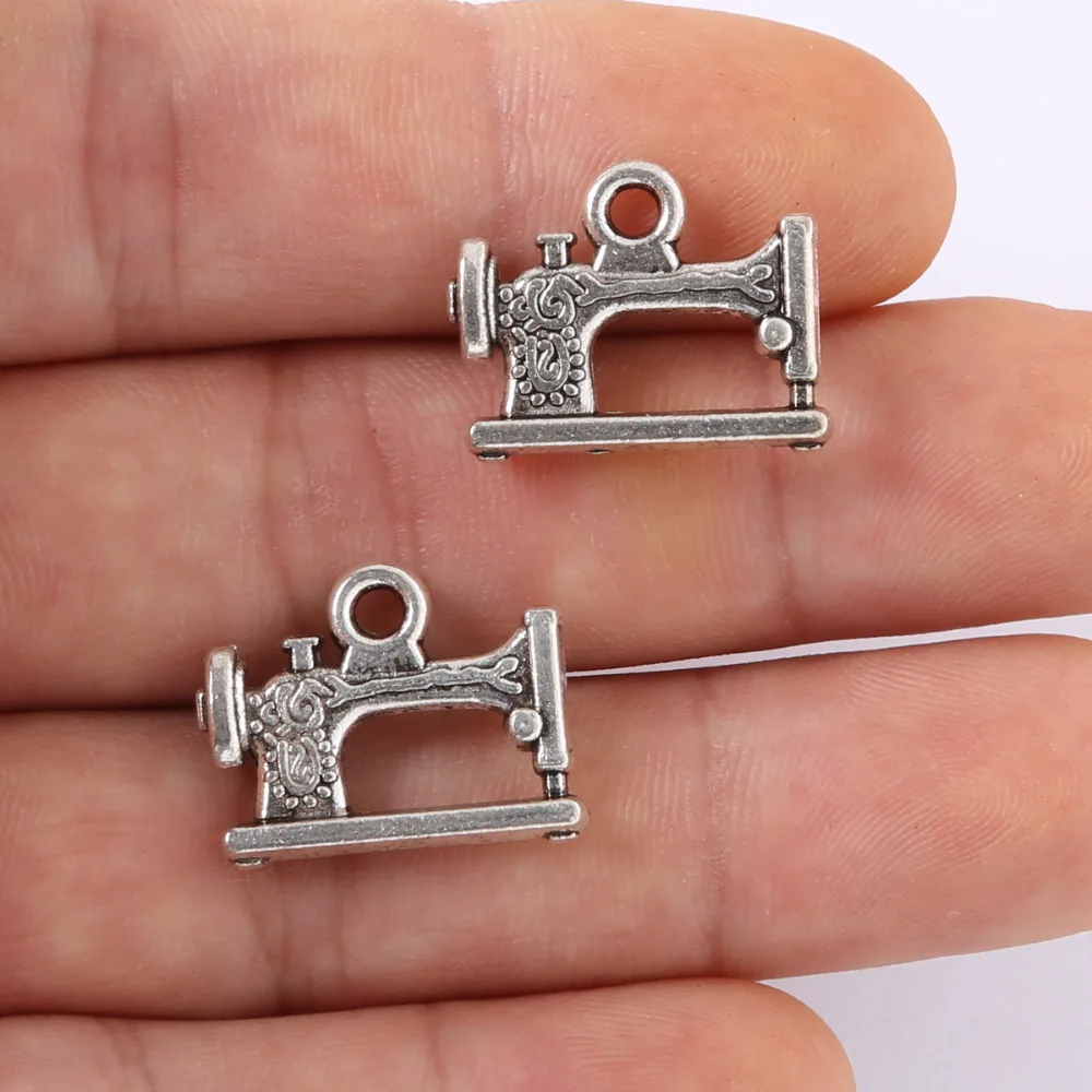 20x16mm Sewing Machine Charms Pendant Antique Plated Silver Jewelry