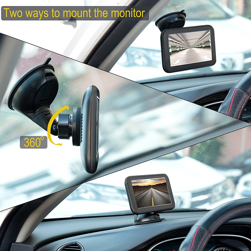 5 дюймов монитор автомобиля зеркало с монитором Hd Lcd Зеркало заднего вида беспроводной магнитный кронштейн для камеры заднего вида