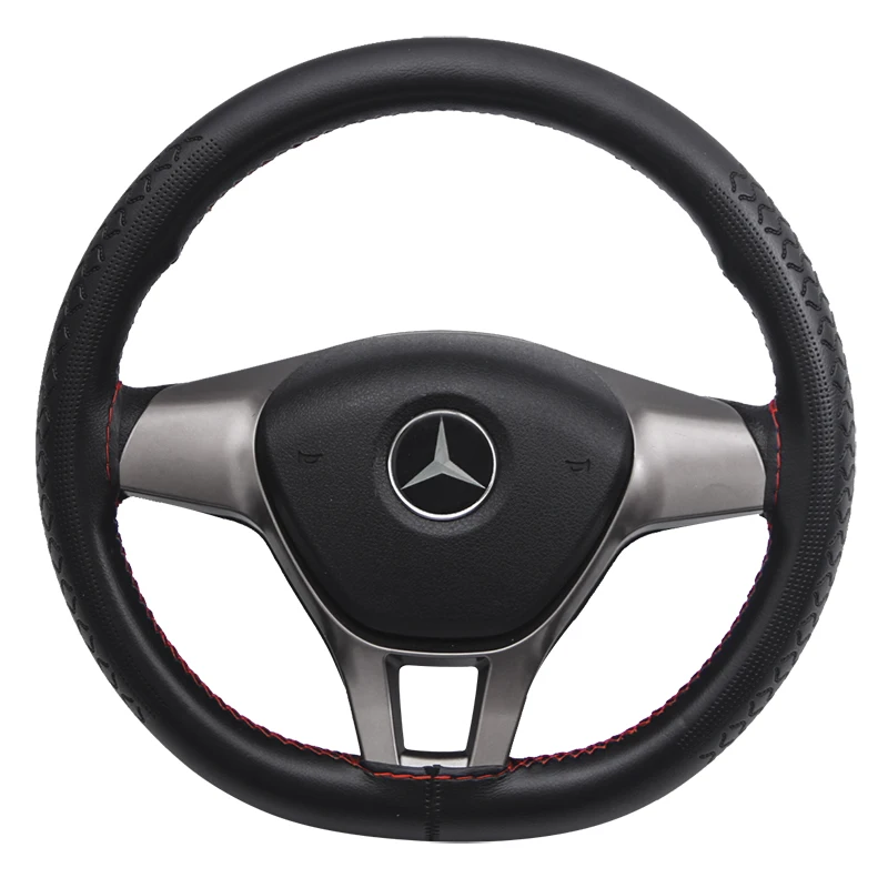 

KKYSYELVA Four seasons universal hand-sewn three-dimensional wave pattern steering wheel cover