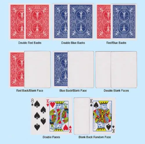 

1 Deck Bicycle Gaff Magic Variety Pack Playing Cards Special Magic Cards Magic Props Magic Trick Only for Magician 56pcs Cards