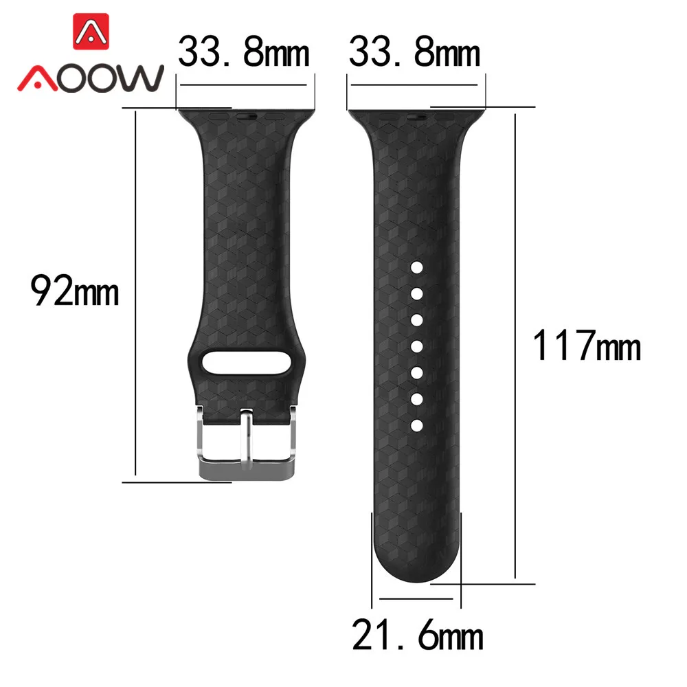Силиконовый ремешок для часов iWatch Apple Watch 1 2 3 4 40 44 38 42 мм спортивный сменный