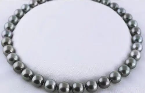 

FREE SHIPPING HOT sell new Style >>>> stunning 11-12mm tahitian natural round black pearl necklace 18inch