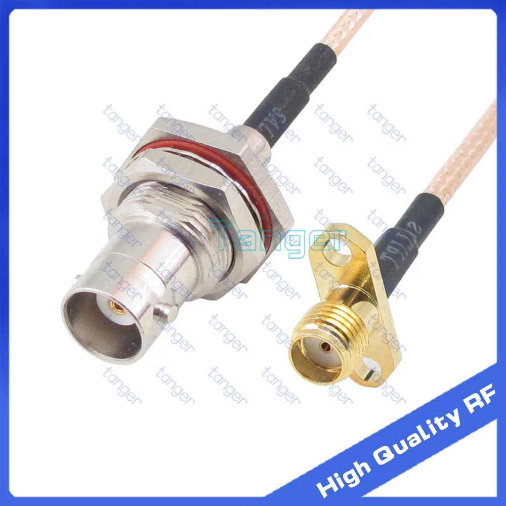 

BNC female front with nut to SMA female 2hole panel with RG-316 RF Coaxial Pigtail Jumper cable 6" 15cm Tanger High Quality