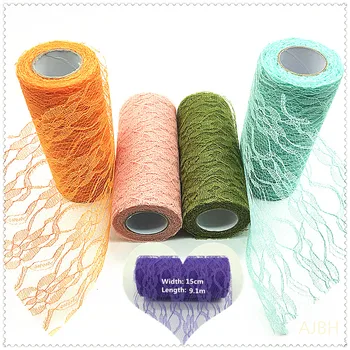 

DHANXINZ (9.2m/roll)15cm Lace Tulle Roll Organza Roll Spool Tutu Wedding Christmas Birthday Party Kids Favors Baby Shower