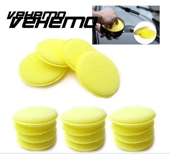 

12Pcs Yellow Waxing Buffing Foam Sponge Pads For Clean Car Auto Home Polish Used easily Stable property Durable Stretchy Soft