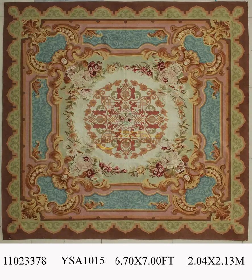 

Antique Aubusson French Hand Woven Wool Carpet Antique French Wool 19th Century Aubusson Carpet Handmade Natural Sheep Wool