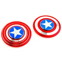 Капитан Америка щит форма Fidget Spinner дети взрослые анти-стресс подшипниковые игрушки Металл Непоседа красный Спиннер для облегчения