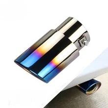 DSYCAR 1 Pcs Roasted blue Stainless Steel Car Exhaust Pipe Tail Muffler Tip cover for Car-styling decoration accessories DIY