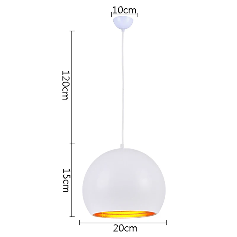 Подвесные светильники, подвесной светильник в скандинавском шарике, Простой алюминиевый светильник с одной головкой для ресторана, бара, танцевальной комнаты, подвесной светильник - Цвет корпуса: white