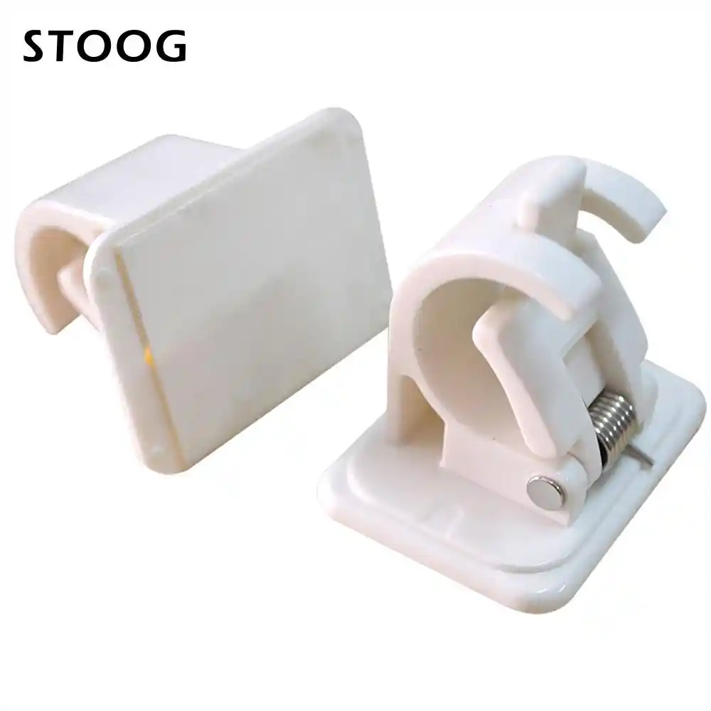 2pcs Lot Curtain Rod Bracket Hang Lever Clamp Removable Wall Hooks