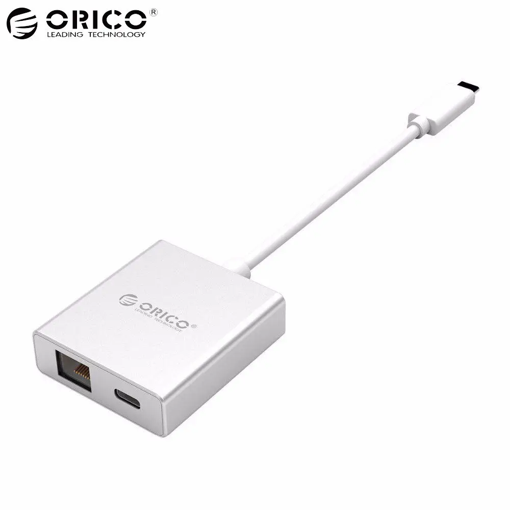 

ORICO Type-C to RJ45 Adapter Hub PD charger with Gigabit Ethernet Wired Network IEEE802.3 for MACbook pro Windows Mac Linux