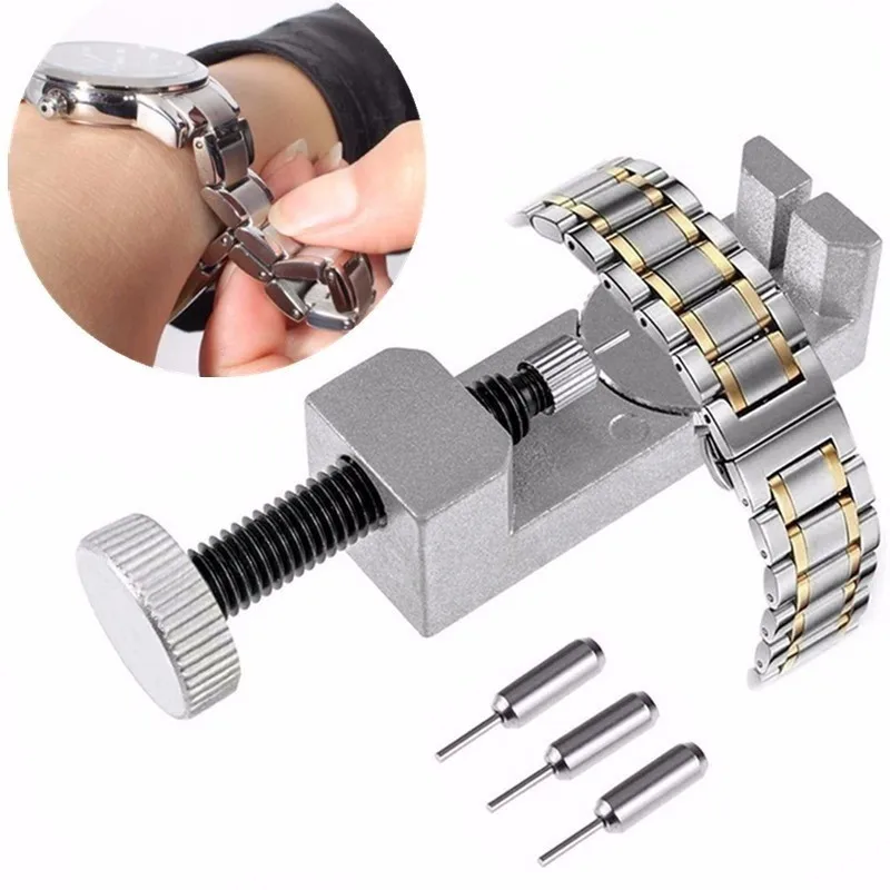 

Professional Watch Repair Tool Kit Band Chain Link Pin Adjustable Metal Remover With 3 Pins
