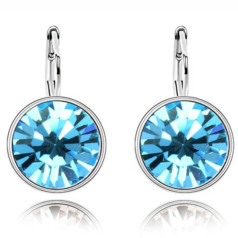 QCOOLJLY новые модные серебряные серьги-кольца для женщин 6 цветов Высокое качество CZ камень свадебные серьги с кристаллами ювелирные изделия oorbellen