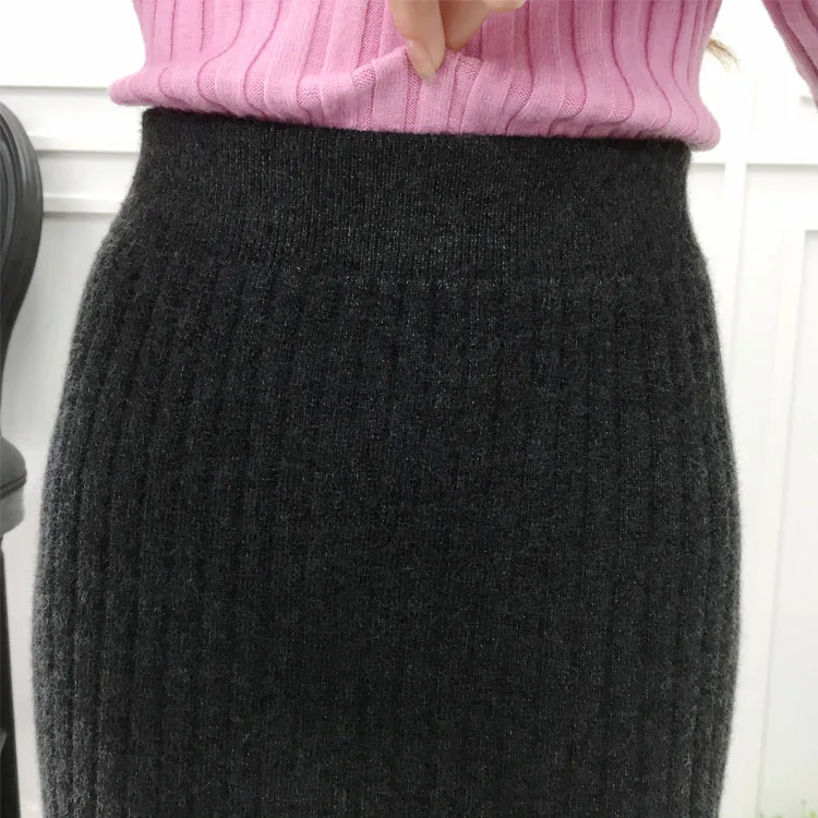 wool skirt black grey 0