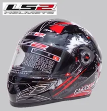 Free shipping high-grade genuine original LS2 FF358 motorcycle helmet safety helmet full helmet Racing / Red Wolf Totem