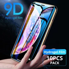 10pcs 9D Full Cover Soft Hydrogel Film For iphone 6 6S 7 8 Plus X 10 Screen Protector For iphone 7 8 XR XS Max Film(Not Glass