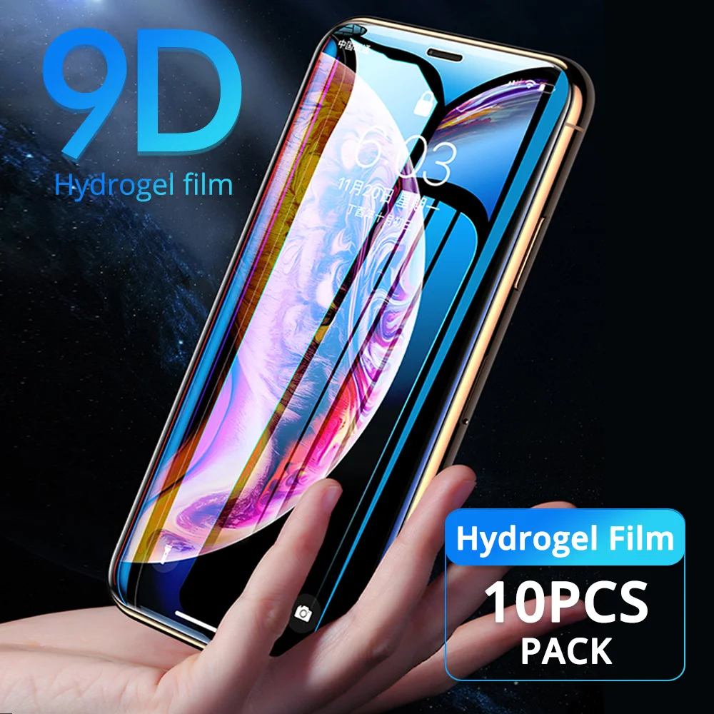 Мягкая гидрогелевая пленка 9D с полным покрытием для iphone 11 защиты экрана 6 6S 7 8 Plus XS