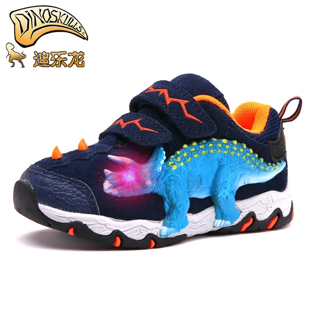 Dinoskulls Childrens Glowing Sneakers Boys Light Up Led Shoes 3D