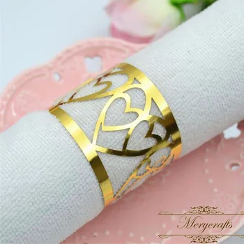 

new styles centerpieces laser cut heart napkin rings for tables decoration