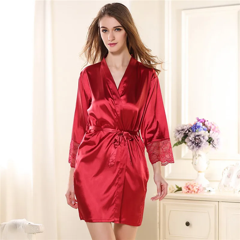 

New Pattern Spring And Autumn Season Lace Ma'am Sexy Pajamas Woman Summer Bathrobe Woman Bathrobe Thin Will Code Home Serve