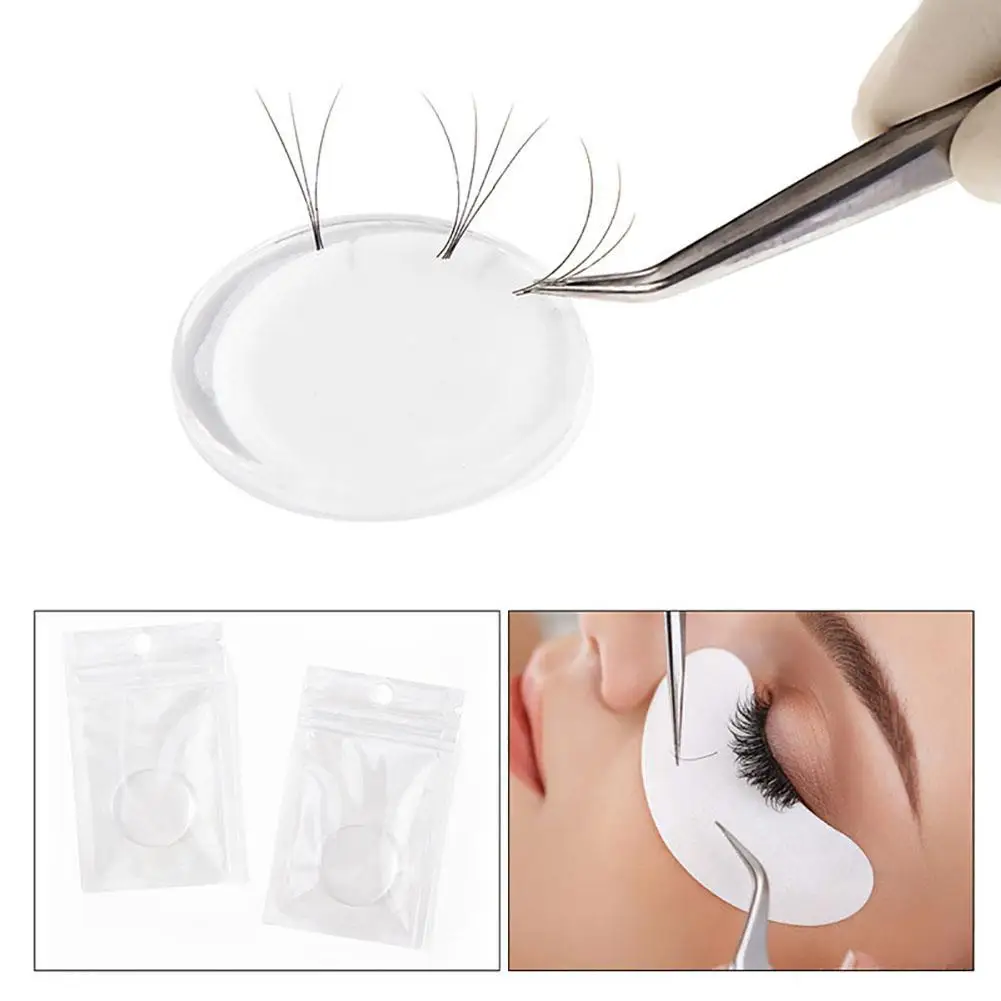 

1Pc Silicone Transparent Round Dot Eyelashes Extension Grafting Lashes Pad Pallet Stand Makeup Tool for Beauty Salons