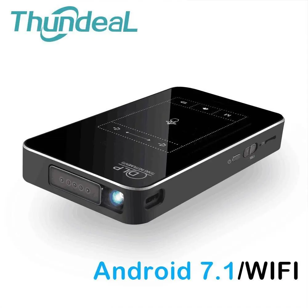 ThundeaL DLP Projector T18 WiFi Android 7.1 Bluetooth Pico Pocket HDMI Support 4K 1080P Mini 16G 32G Mini Projector Optional T17