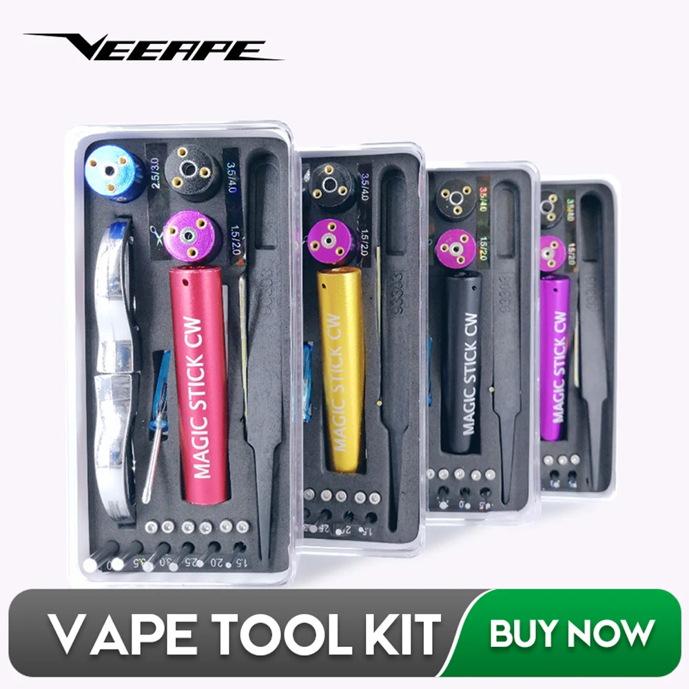 

Veeape Magic Stick CW Coiling Kit 6 Size in 1 DIY Coil Jig Vape Tool Kit Vape Accessories master for Prebuilt Coil Wire Kit