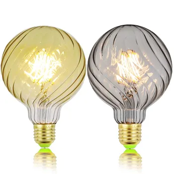 

TIANFAN Edison Bulbs Vintage Light Bulb Globe Swirl Bulb G95 Led Filament 4W 220/240V E27 Decorative Light Bulb