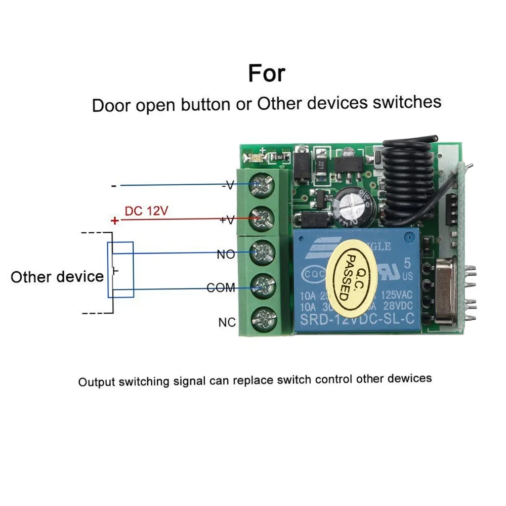 Универсальный 433 МГц RF пульт Управление переключатель для светильник дверь гаража автомобиля AC 85V~ 250V 110V 220V 1CH приемника радиорелейной Управление;