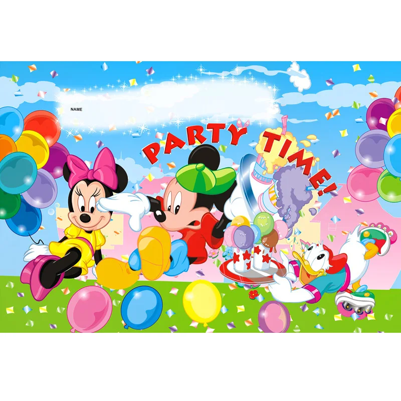 

2pcs Mickey birthday poster or holiday wall paper for party/wedding/graduation suppliers children's favorite home decoration