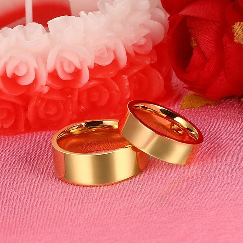 XUANPAI 6 мм 8 мм золото цвет нержавеющая сталь обручальные кольца кольцо для женщин мужчин Lover Пара Alliance обручальные бренды ювелирные изделия