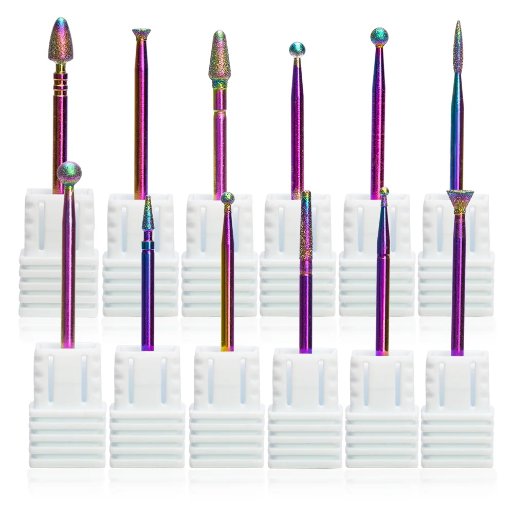 Brocas eléctricas de diamante para manicura, accesorios de fresa para uñas